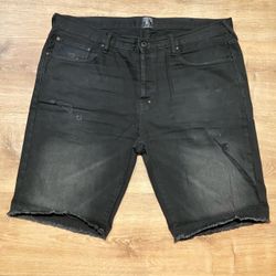 PRPS Barracuda Distressed Black Jean Shorts Denim AUTHENTIC RARE Mens Size 38