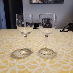 Princess House Etched Crystal Wine Glass