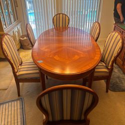 Solid wood table country style dining set with eight chairs …$600