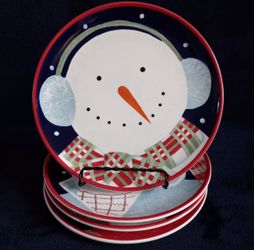 Sakura Debbie Mumm Holiday Christmas Dessert Plates