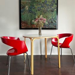 Vintage IKEA SVANTE White & Birch Round Bentwood Dining Table