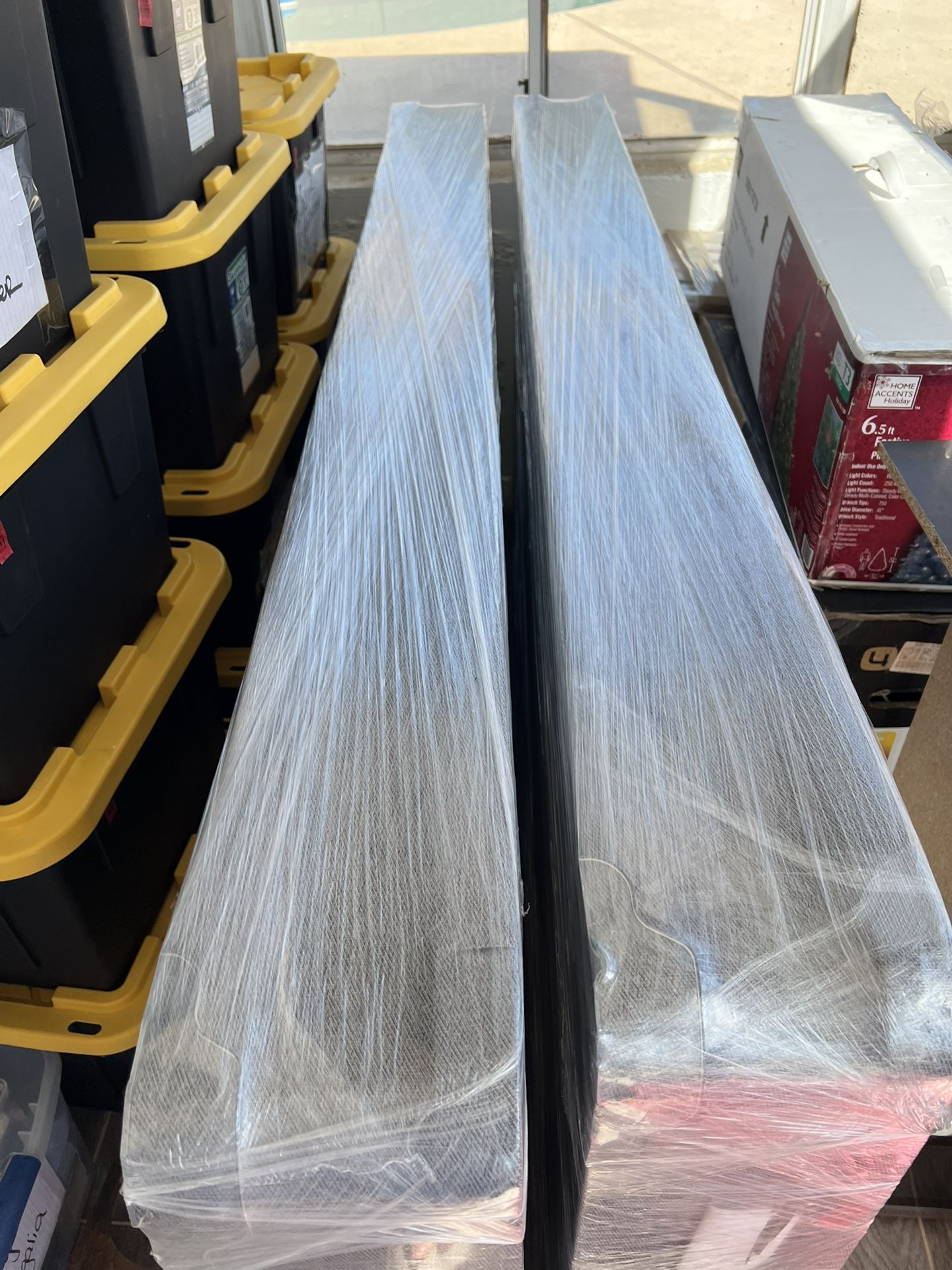 Two Grey Full Sized Box Springs