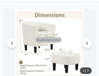 White velvet chair and ottoman