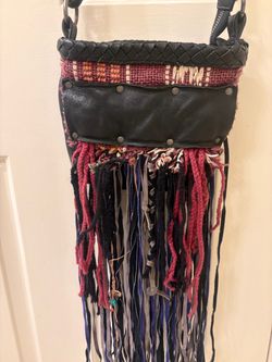 Free people leather fringe crossbody Bag
