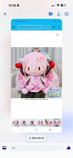 SEGA Goods Sakura Miku Large Plush