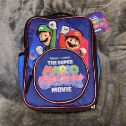 Super Mario Galaxy Movie Lunch Bag Insulated Cooler Kids Blue