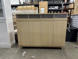 55" Sideboard Buffet Cabinet with Storage, Minimalist Credenza Kitchen Table with 2 AC Power Outlets and Drawer with LED Lights。 💰$119 – Assembled 💰