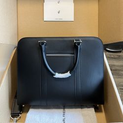 Black Leather Briefcase Bag - Carl Friedrik 