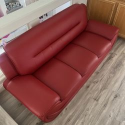 Red leather Floor couch