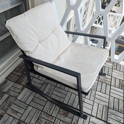 Cream Off White Lounge Rocking Chair 