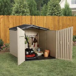NEW Rubbermaid 5-ft x 6-ft Slide-Lid Resin Storage Shed (Floor Included) Rubbermaid Slide-Lid Shed is short enough to fit under standard fence heights
