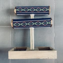 Bohemian / Trubal Style Jewelry Organizer For Tongs Bracelets Short & Long Necklaces  & Tray For Loose Pieces 