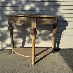 Half Circle Wood Entrance Table 