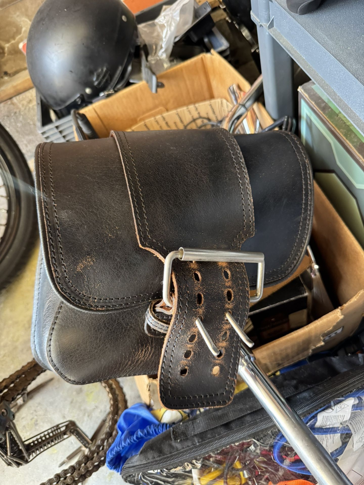 Side Leather Saddle Bag