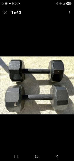 Dumbbells, cast iron, 8 lbs each