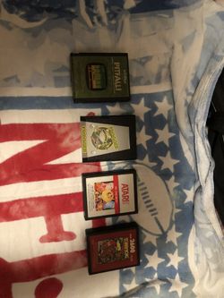 Atari 2600 games. Frogged , ms. PAC man , donkey Kong , and pit fall. All classics