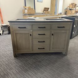 54” Bathroom Vanity In Grey Pine Color 
