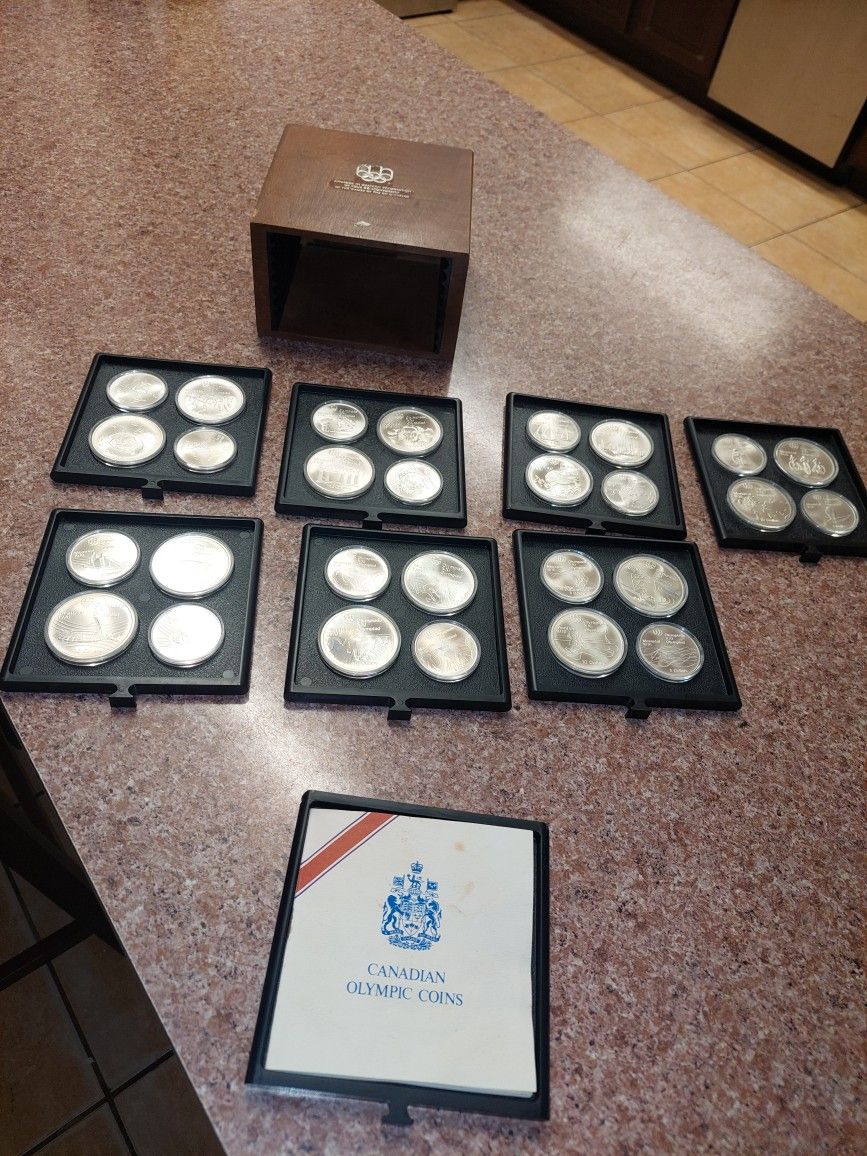 1976 Canadian Olympic28 silver coin Set