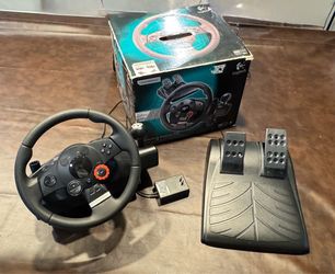 Logitech Driving Force GT Racing Wheel PS3 PC - Force Feedback - Complete in Box - Tested Working