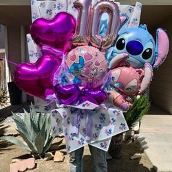 Stitch & Angel Balloon Bouquet 