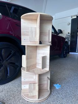 Wooden Rotating Storage Organizer