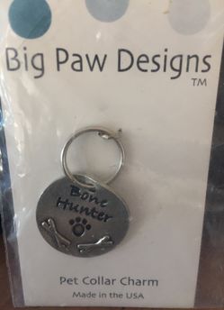 BONE HUNTER Pet collar or keychain charm