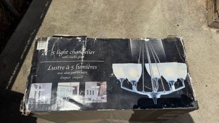 5-Light Chandelier with Crackle Glass