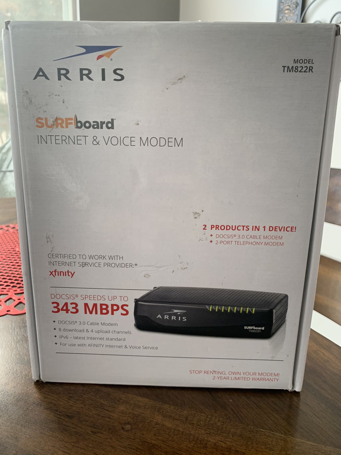 Arris surfboard internet and voice modem