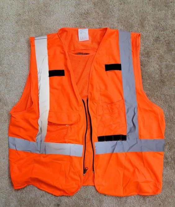 Large/X-Large Orange Class 2 High Visibility Safety Vest 