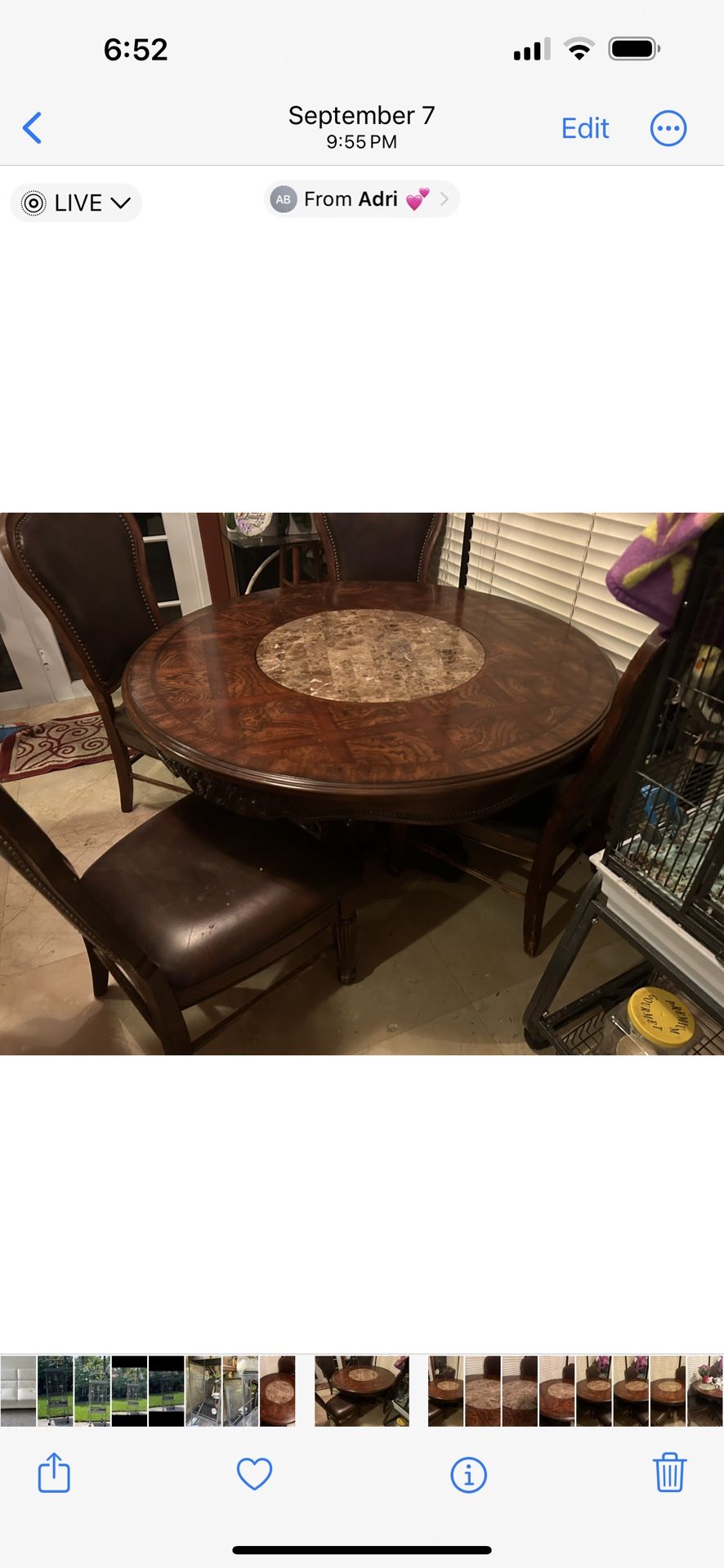 Kitchen/dining Table With Marble Lazy Susan