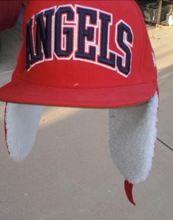 Angels MLB Red Winter Hat with Ear Flaps