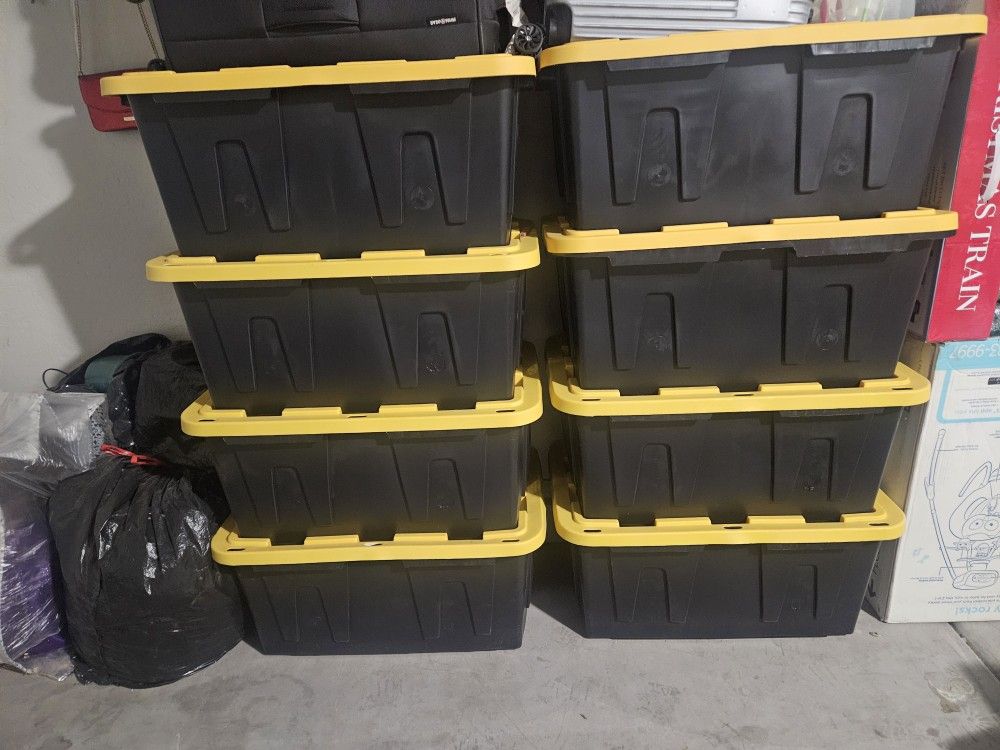 Heavy Storage Containers Full Of Clothes