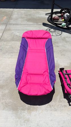 Set of 2 Folding Outdoor Lounge Chairs – Pink & Purple – Reclining & Portable