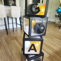 Graduation Party Decoration Black Balloon Boxes