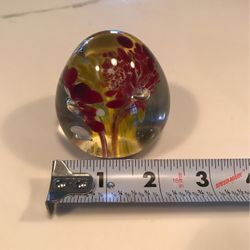Trumpet Yellow Red Flower Paper Weight Display