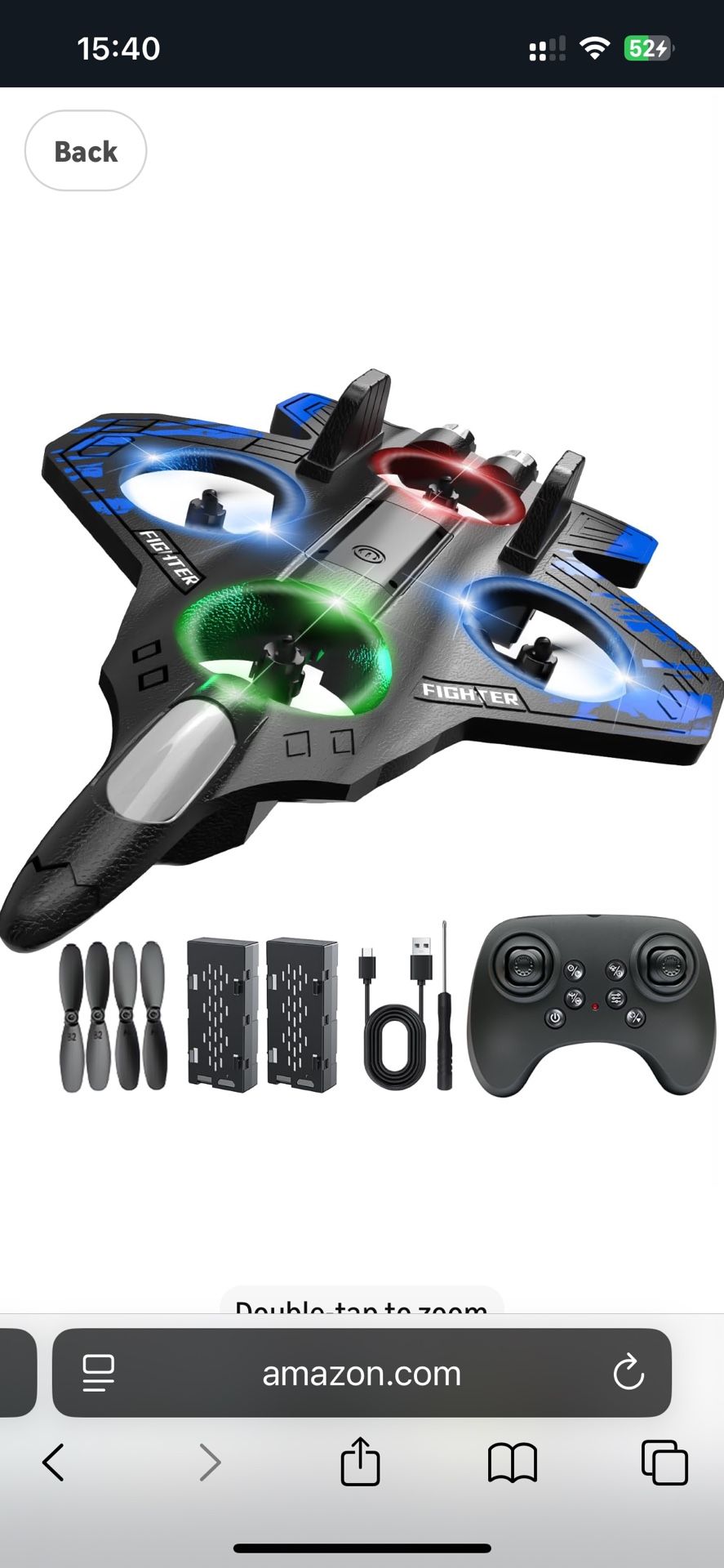 Foam Remote Control Airplanes, RC Planes with Light, RC Airplane Fighter Jet for Kids Adults 8-16, 360° Flip, Stunt Roll, Drones for Kids 8-12, Airpla