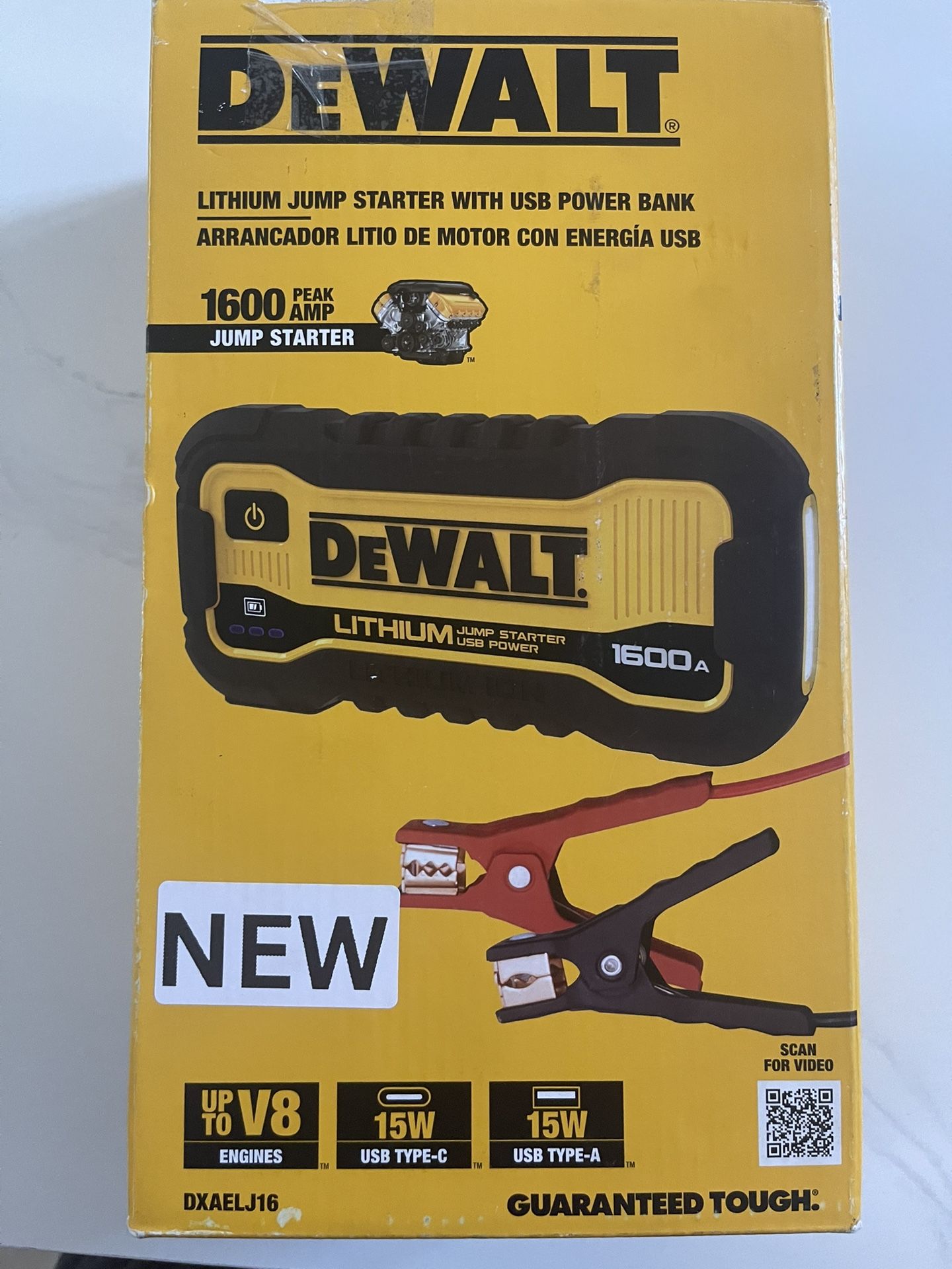 Dewalt 1600 Park Amp jump Starter And Power Bank