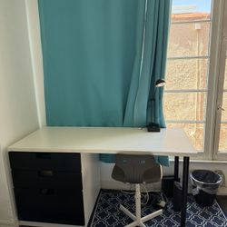 IKEA Desk + Chair + Lamp