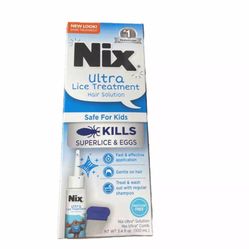 Nix Ultra Lice Removal Kit Love Treatment Hair Solution 3.4 Fl. Oz W/ Comb