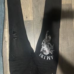 Amiri Black Jeans Angel Patch