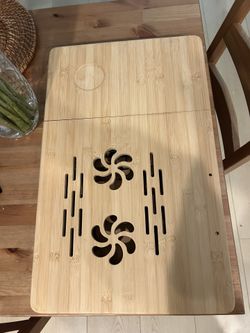 Laptop Stand for Desk, Small Computer Desk, Folding Bamboo Laptop Table Stand Small Adjustable