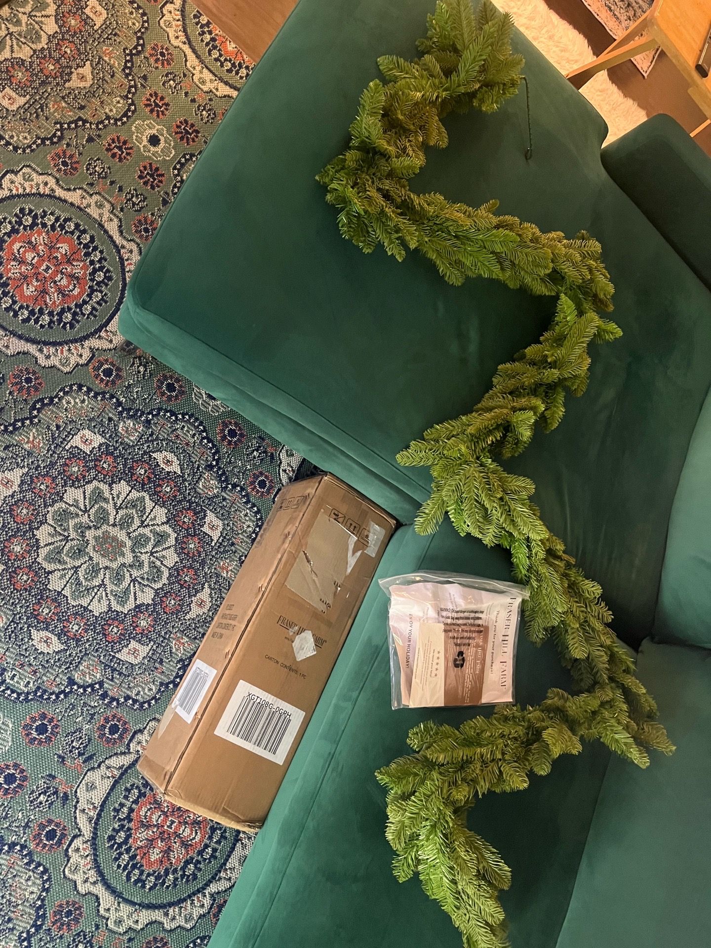 Fraser Hill Farm 9-Ft. Green Fir Garland- No Lights | Festive Christma