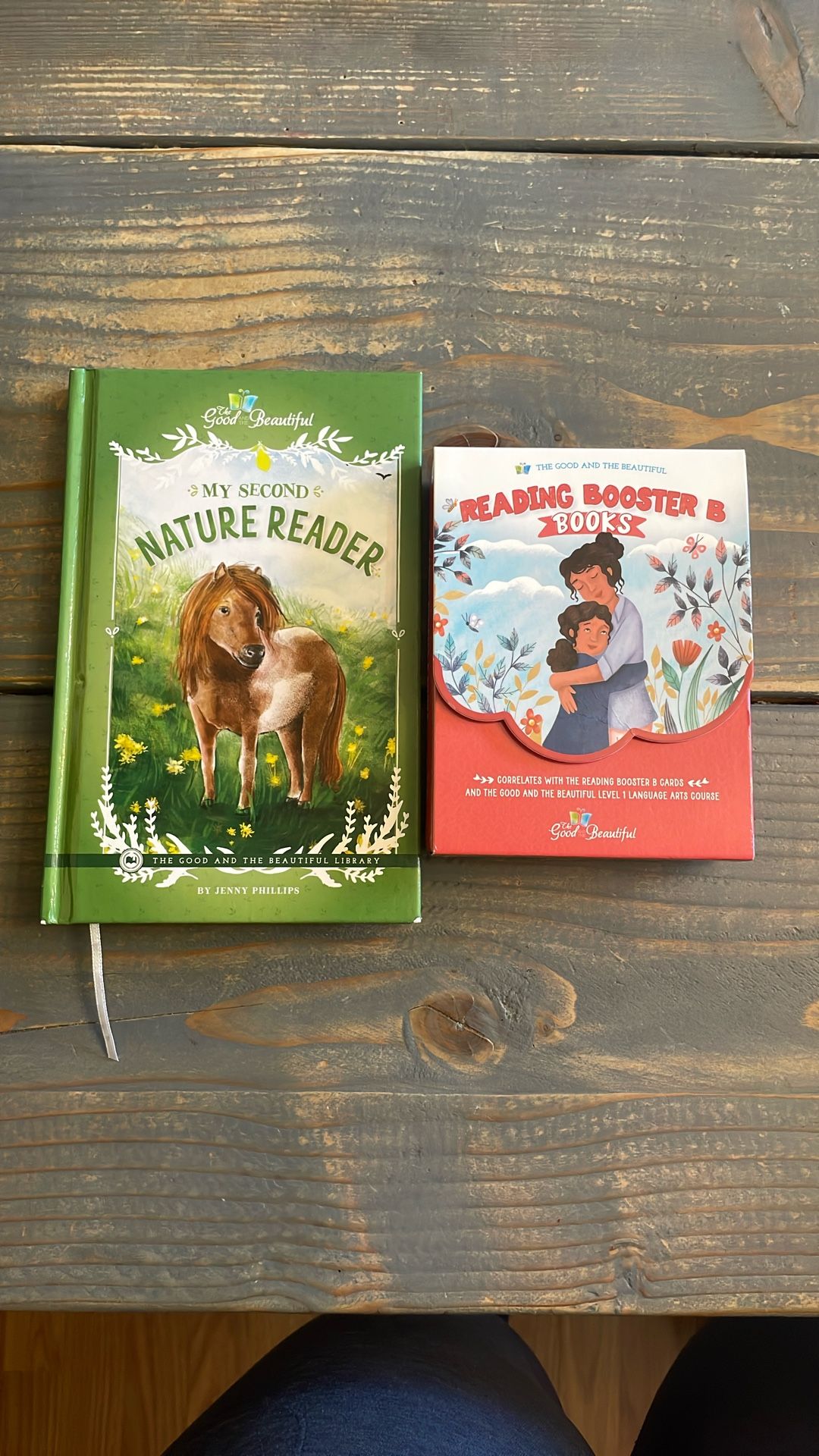 The good and the beautiful first grade reading booster B books and my second nature reader