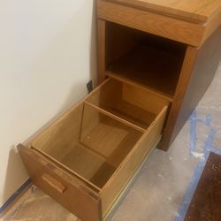 Solid Oak Cabinet With File Drawer