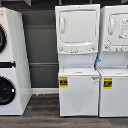 Washer And Dryer Towers GE Gas Dryer Electrical Washer White 27 Inches