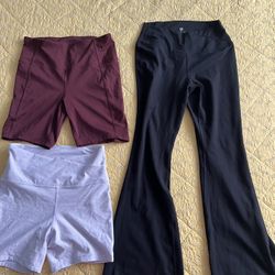 Workout Leggings/Yoga Pants And 2 Shorts