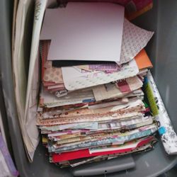 Huge 18gal Bin Of Scrapbook Paper.