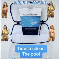 2 In 1 Combo Swimming Pool Skimmer Net and Leaf Rake Net