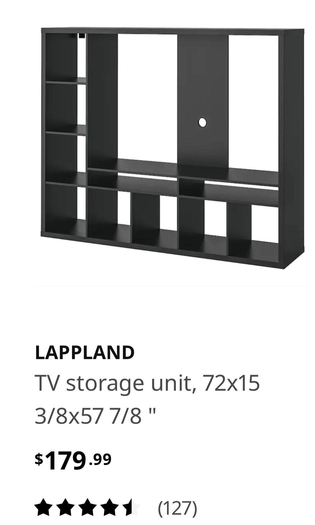 TV storage unit, black-brown
