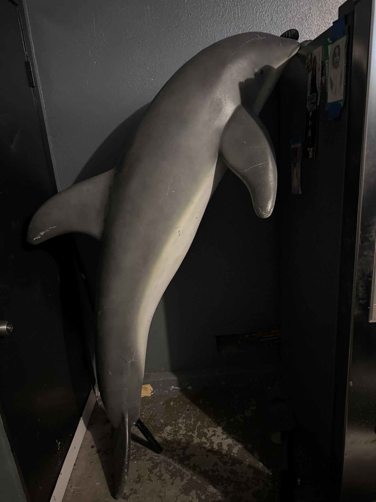 6 Foot Fiberglass Dolphin Statue Stand X2